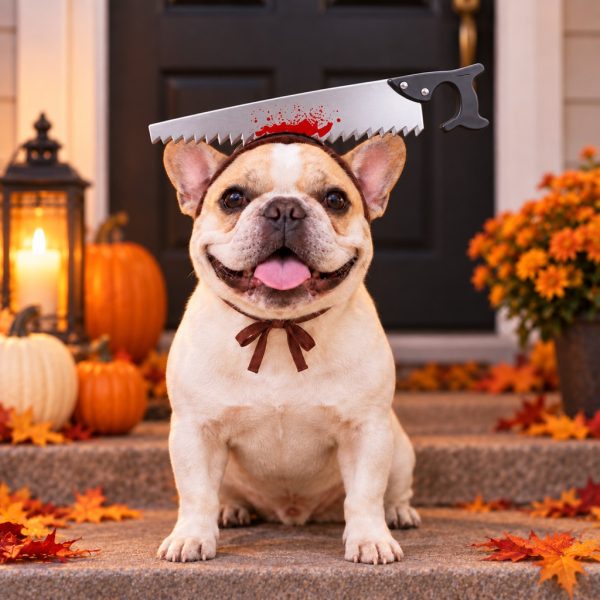 Funny Halloween Pet Headband – Novelty Illusion Costume Prop With Tie Straps for Dogs and Cats