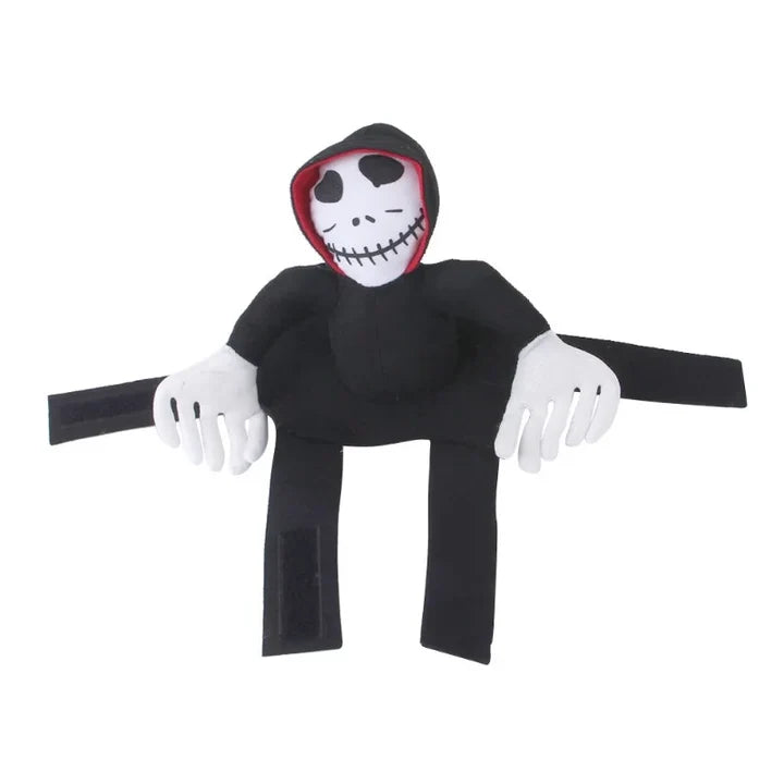 Reaper Rider Dog Costume – Funny Halloween Skeleton Cosplay Outfit for Pets