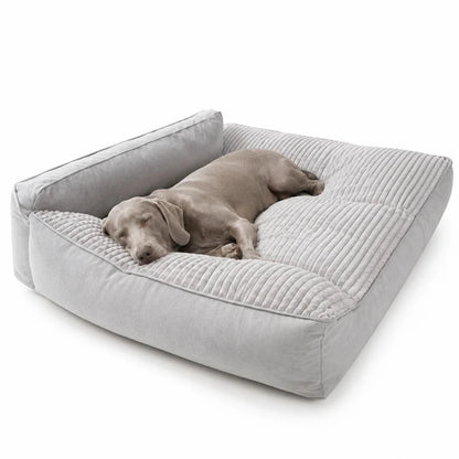 Cozy Bolster Dog Bed – Supportive Couch Lounger with Removable Washable Cover for Sleeping Pets