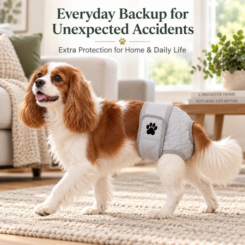 Quilted Leakproof Female Dog Diaper – Reusable Heat Cycle and Incontinence Wrap