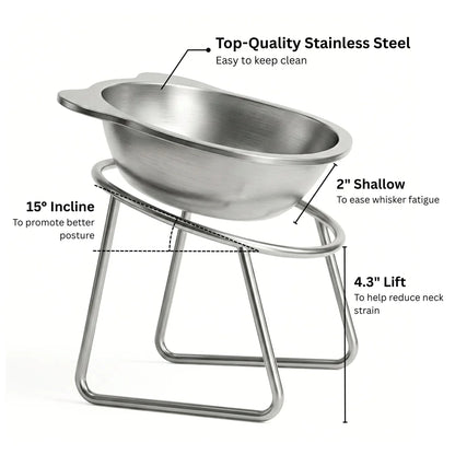 Ergonomic Tilted Elevated Dog Bowl – Raised Stand Feeder For Better Digestion And Neck Spine Relief
