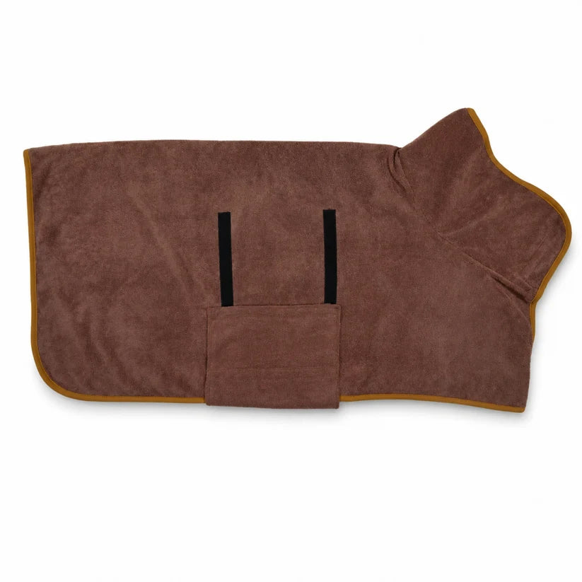 Fast-Drying Wrap Dog Bathrobe – Absorbent Pet Drying Coat with Adjustable Neck Collar for Bath Time Grooming