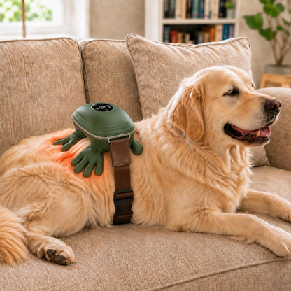 Heated Hands-Free Dog Massager – Cordless Electric Pet Body Kneader with Calming Warmth for Muscle Relaxation