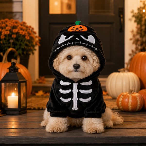 Festive Halloween Dog Costume Hoodie – Cozy Hooded Pet Apparel for Fall Holiday Photos and Dress-Up