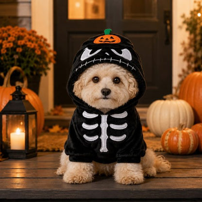 Festive Halloween Dog Costume Hoodie – Cozy Hooded Pet Apparel for Fall Holiday Photos and Dress-Up
