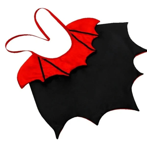 Vampire Collar Cat Cloak – Bat-Wing Halloween Costume Cape with Adjustable Ties for Small Dogs