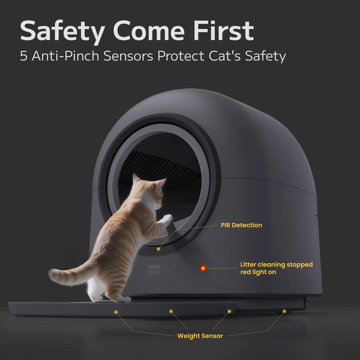 Smart Automatic Cat Litter Box – Self-Cleaning Robotic Waste Sifting Dome with App Control & Odor Management