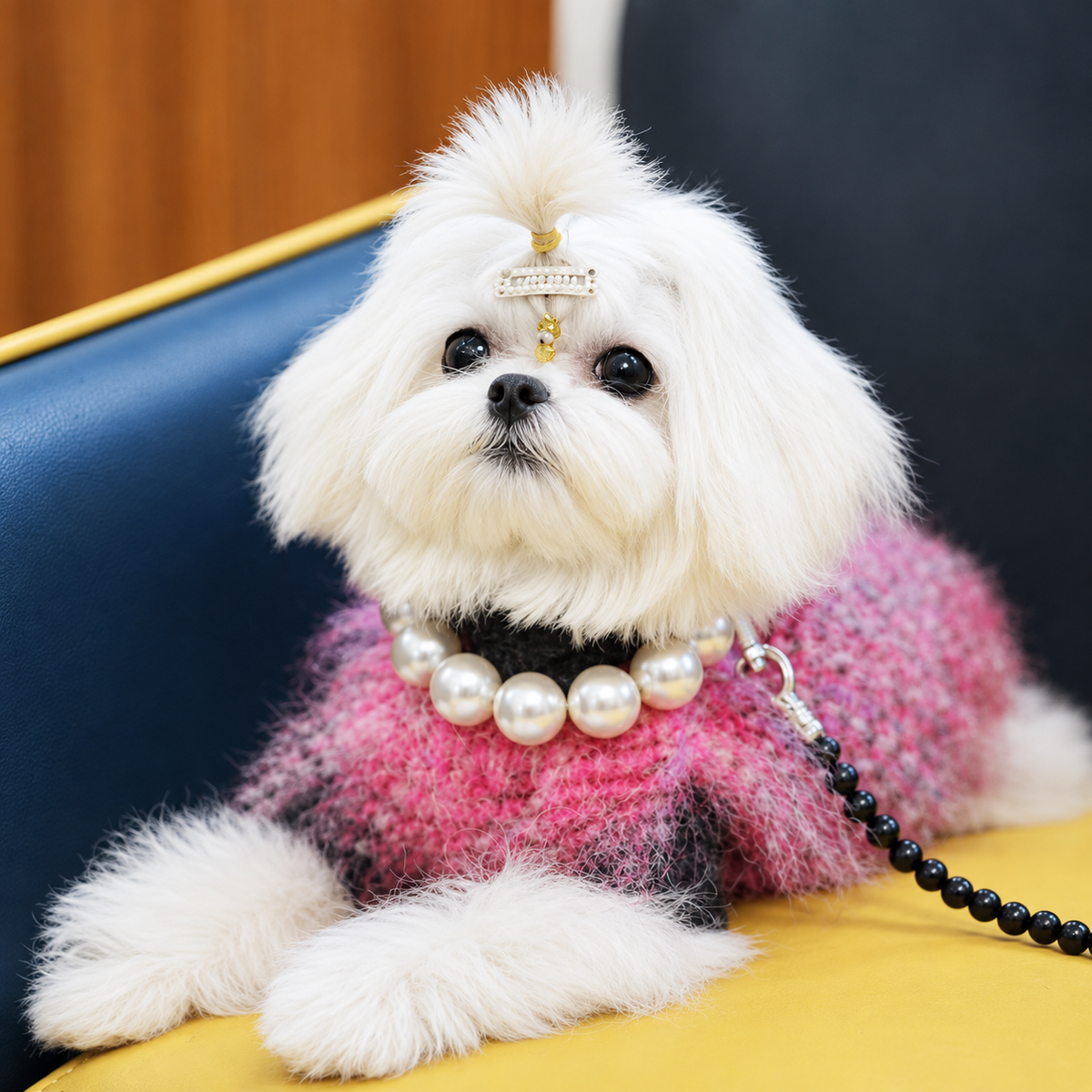 Elegant Beaded Dog Necklace – Stylish Pet Jewelry Collar Accessory for Parties and Photos