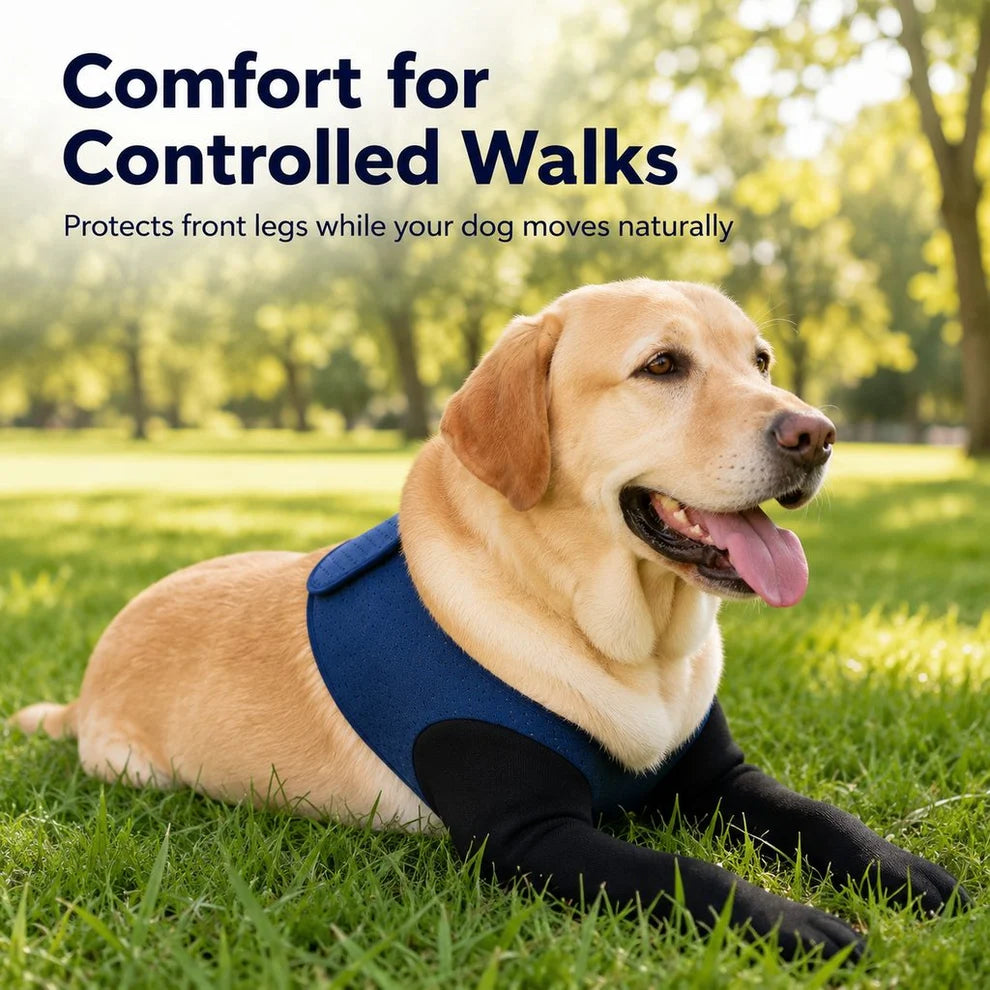 Supportive Front Leg Dog Brace – Dual Sleeve Recovery Wrap for Joint Stability and Wound Protection