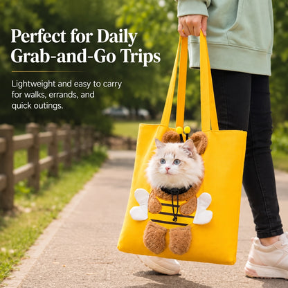 Peekaboo Pet Carrier Tote – Hands-Free Cat Shoulder Bag with Head-Out Hole for Small Dogs and Travel