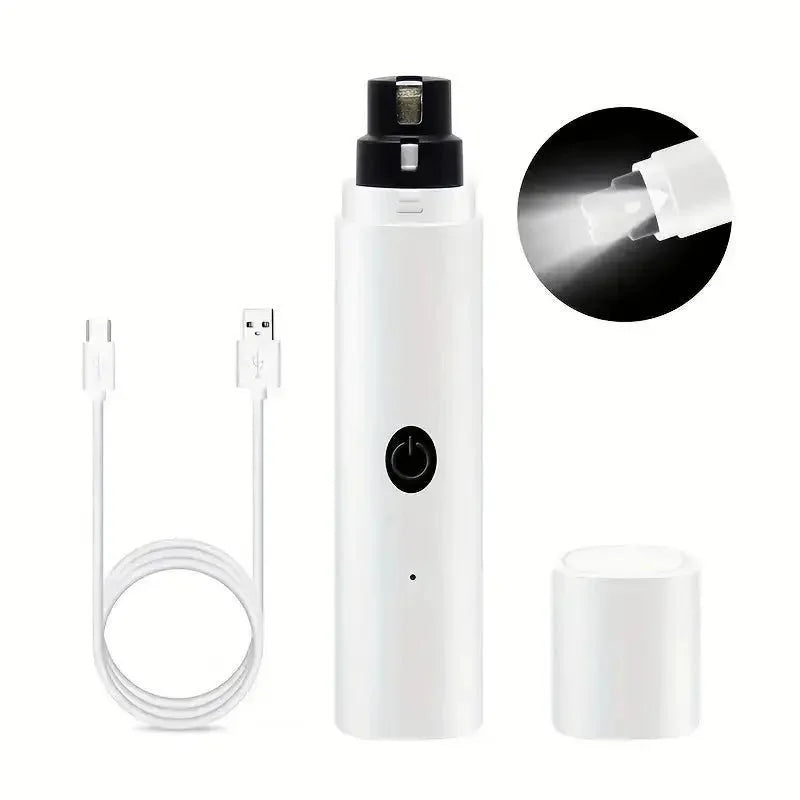 Quiet Electric Pet Nail Grinder – Rechargeable Pain-Free LED Dog Claw Grooming Trimmer