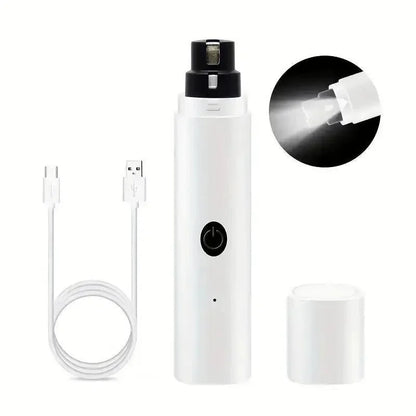 Quiet Electric Pet Nail Grinder – Rechargeable Pain-Free LED Dog Claw Grooming Trimmer