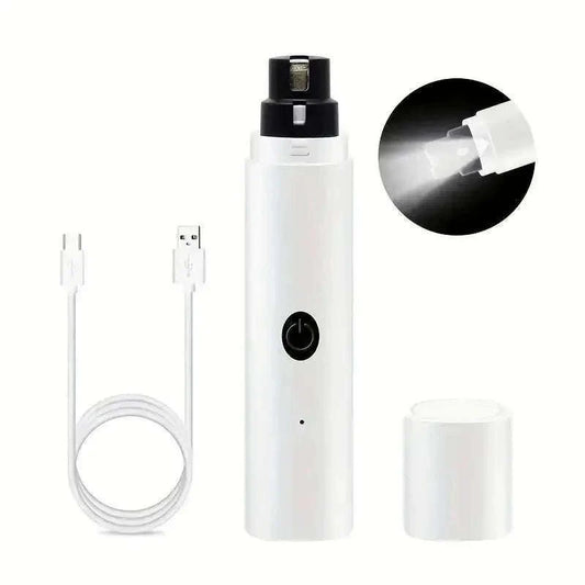 Quiet Electric Pet Nail Grinder – Rechargeable Pain-Free LED Dog Claw Grooming Trimmer Zapawzy