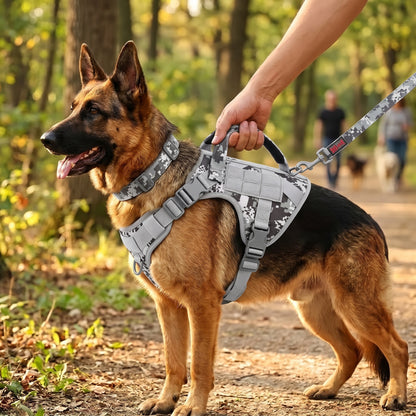 Tactical Control Dog Harness – Heavy-Duty Working Vest with Top Handle and Dual Leash Attachments
