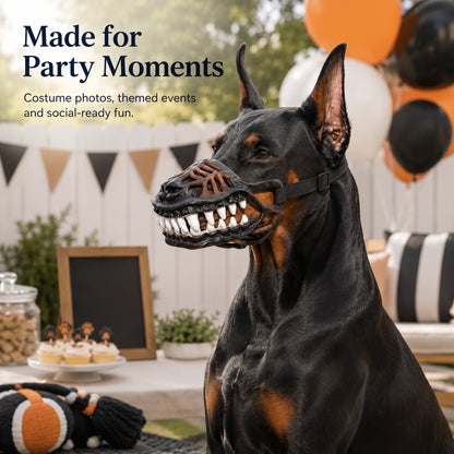 Scary Teeth Dog Muzzle – Realistic Horror Cosplay Halloween Mask with Breathable Anti-Bite Basket Design