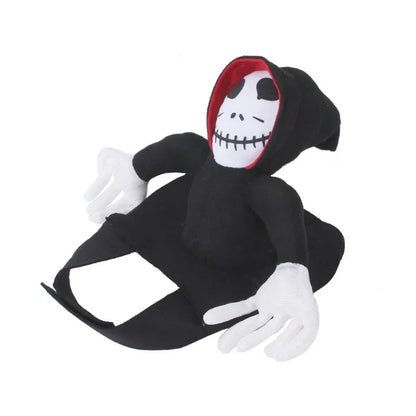 Reaper Rider Dog Costume – Funny Halloween Skeleton Cosplay Outfit for Pets