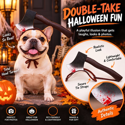 Funny Halloween Pet Headband – Novelty Illusion Costume Prop With Tie Straps for Dogs and Cats