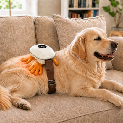 Heated Hands-Free Dog Massager – Cordless Electric Pet Body Kneader with Calming Warmth for Muscle Relaxation