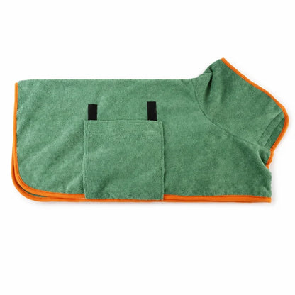 Fast-Drying Wrap Dog Bathrobe – Absorbent Pet Drying Coat with Adjustable Neck Collar for Bath Time Grooming