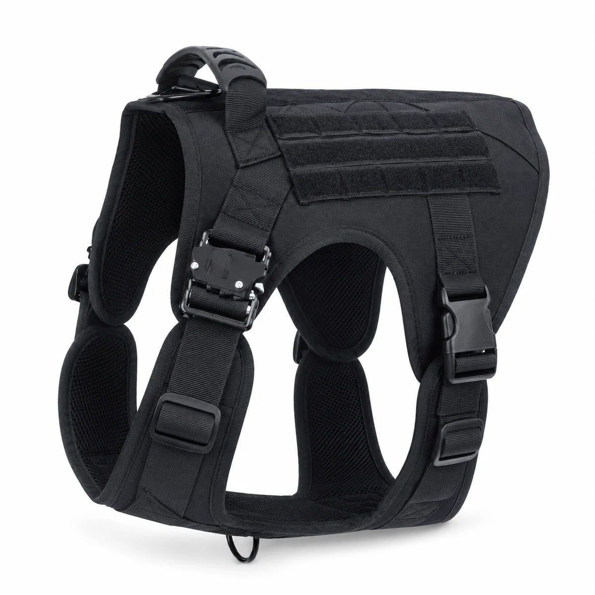Tactical Control Dog Harness – Heavy-Duty Service Vest with Breathable Padded Handle and MOLLE Loop Panels