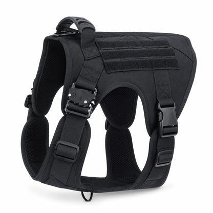 Tactical Control Dog Harness – Heavy-Duty Service Vest with Breathable Padded Handle and MOLLE Loop Panels