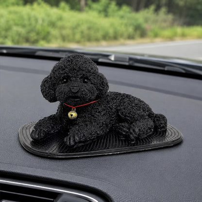 Cute Resting Puppy Car Ornament – Decorative Auto Dashboard Companion Figurine for Dog Lovers