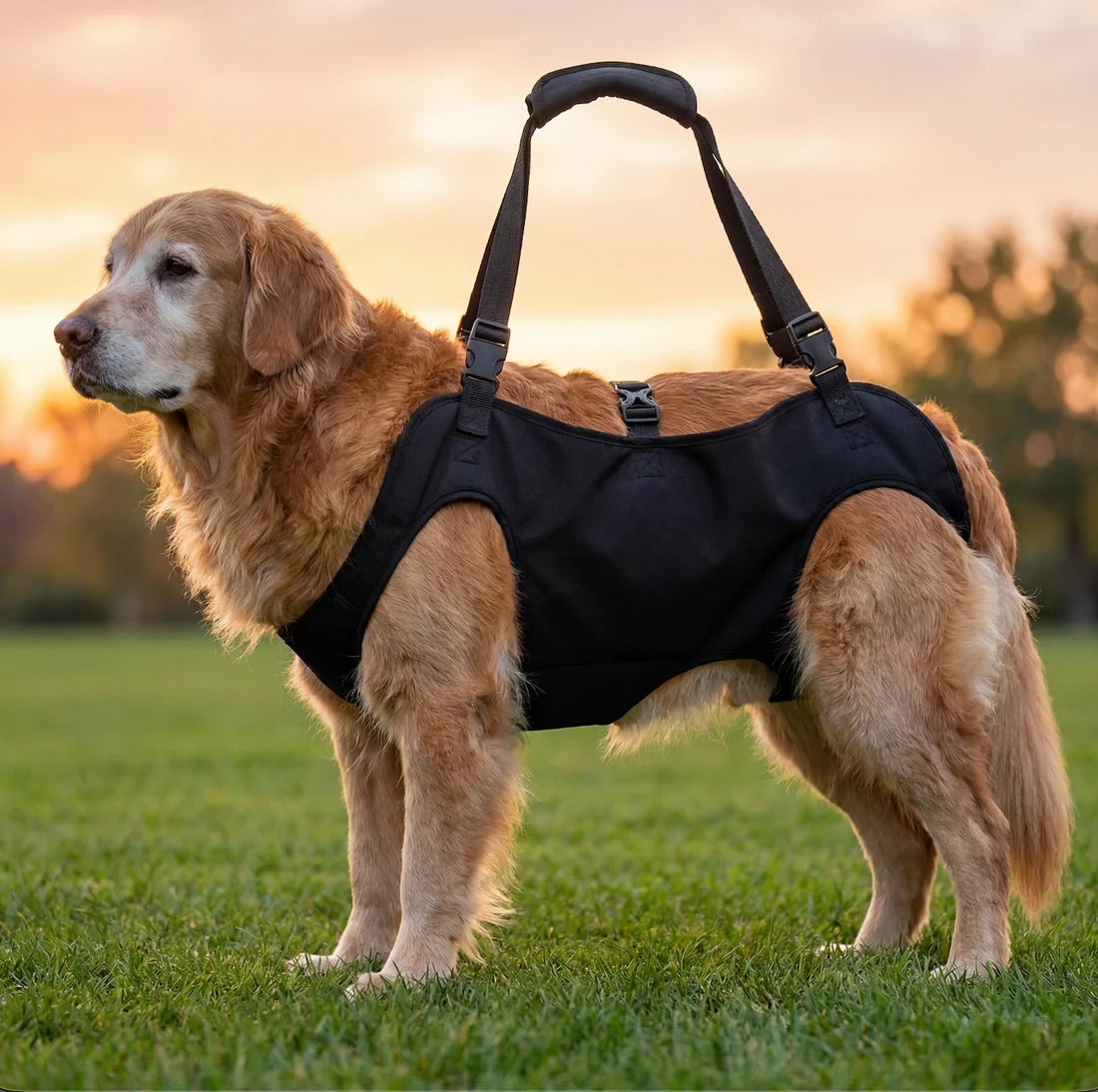 Supportive Full-Body Dog Lift Harness – Mobility Aid Sling with Padded Handle for Senior Pets Walking Stairs