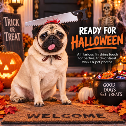 Funny Halloween Pet Headband – Novelty Illusion Costume Prop With Tie Straps for Dogs and Cats