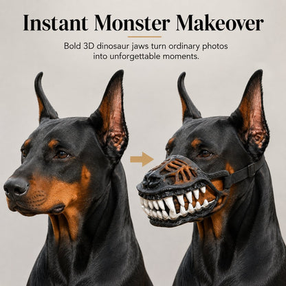 Scary Teeth Dog Muzzle – Realistic Horror Cosplay Halloween Mask with Breathable Anti-Bite Basket Design