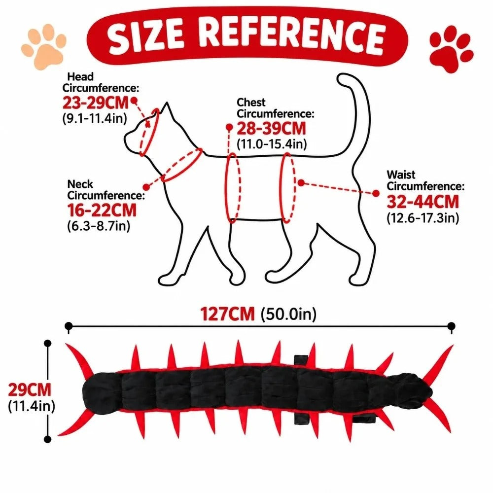 Creepy Centipede Cat Costume – Multi-Legged Halloween Cosplay Outfit for Pet Photos