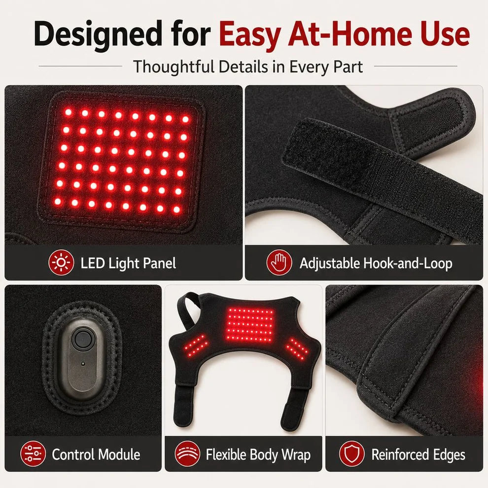 Dog Red Light Therapy Wrap – Adjustable Hip and Joint Recovery Brace for Targeted Circulation Support