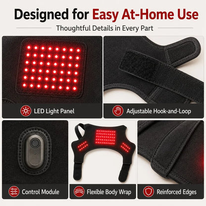 Dog Red Light Therapy Wrap – Adjustable Hip and Joint Recovery Brace for Targeted Circulation Support