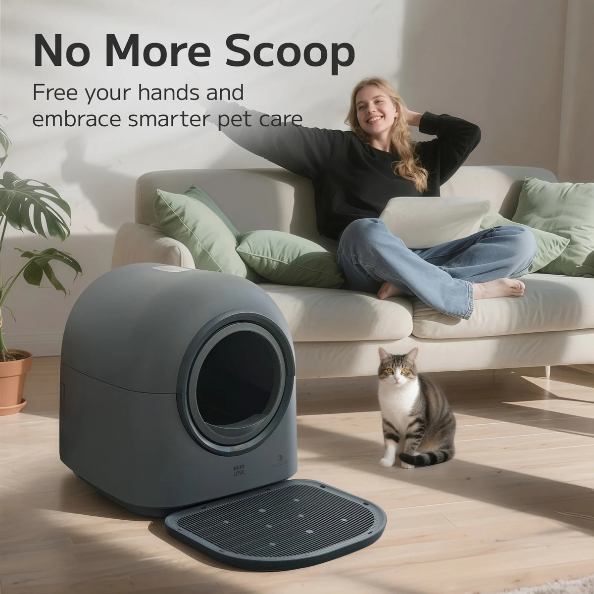 Smart Automatic Cat Litter Box – Self-Cleaning Robotic Waste Sifting Dome with App Control & Odor Management