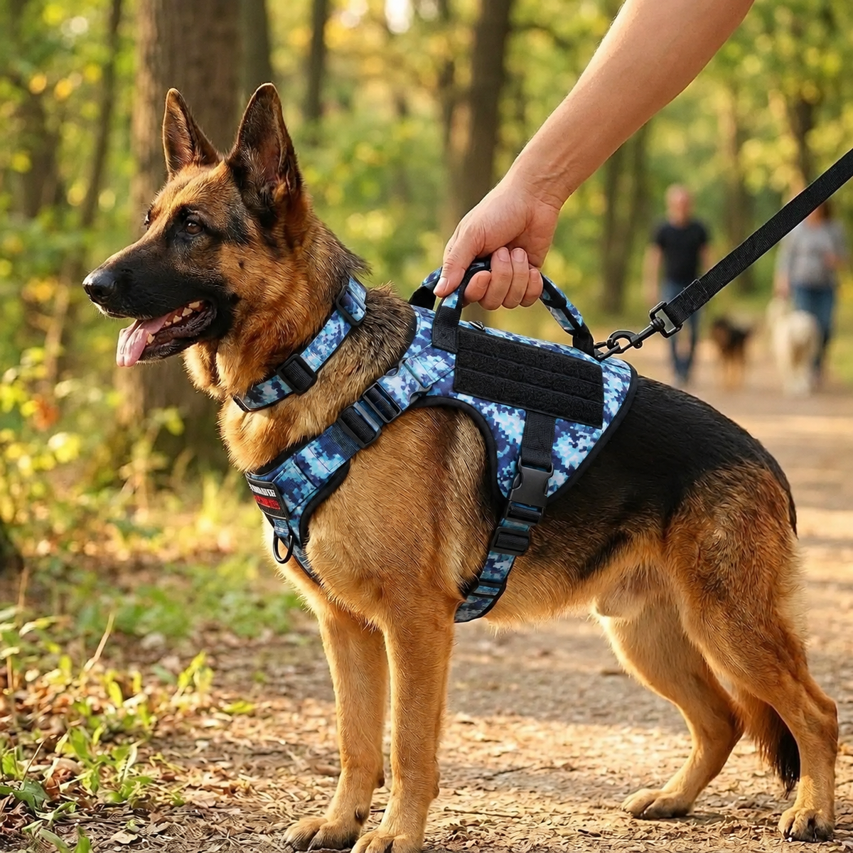Tactical Control Dog Harness – Heavy-Duty Working Vest with Top Handle and Dual Leash Attachments