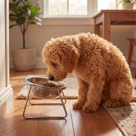 Ergonomic Tilted Elevated Dog Bowl – Raised Stand Feeder For Better Digestion And Neck Spine Relief
