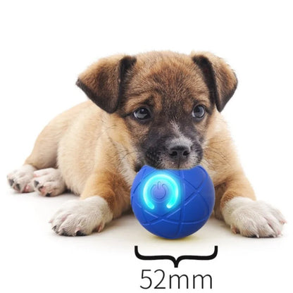 Smart Bouncing Dog Ball – Rechargeable Automatic Rolling Interactive Pet Toy with LED Light