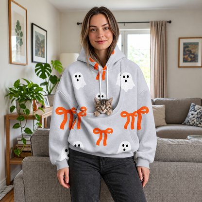 Unisex Pet Carrier Pouch Hoodie – Hands-Free Small Dog Cat Snuggle Sweatshirt