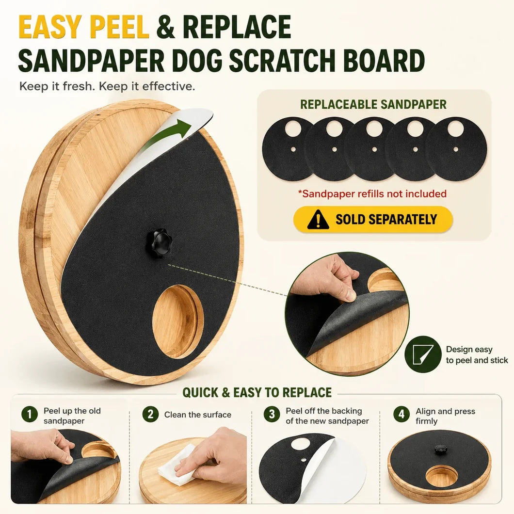 Interactive Treat Dog Scratchpad – Rotating Round Nail File Board with Reward Dispenser for Stress-Free Grooming