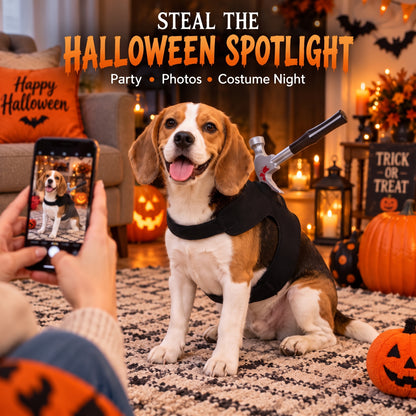 Spooky Prop Dog Costume Harness – Funny Horror Illusion Outfit for Halloween Party Trick-or-Treat Dress-Up