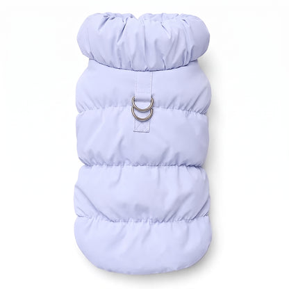 Warm Puffer Dog Coat – Integrated Leash Ring Cold-Weather Walking Vest Outfit for Small Dogs and Cats