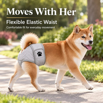 Quilted Leakproof Female Dog Diaper – Reusable Heat Cycle and Incontinence Wrap