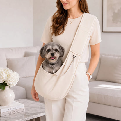 Hands-Free Pocketed Pet Carrier - outdoor travel shoulder bag for small dogs and cats