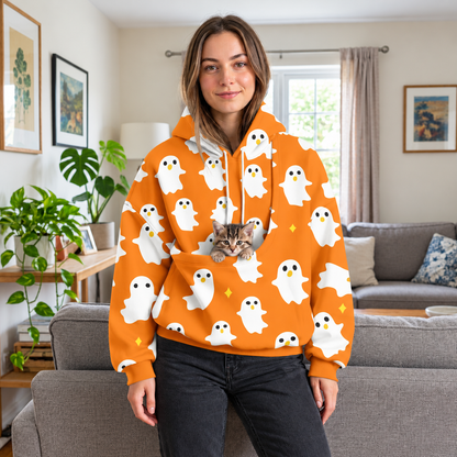 Unisex Pet Carrier Pouch Hoodie – Hands-Free Small Dog Cat Snuggle Sweatshirt
