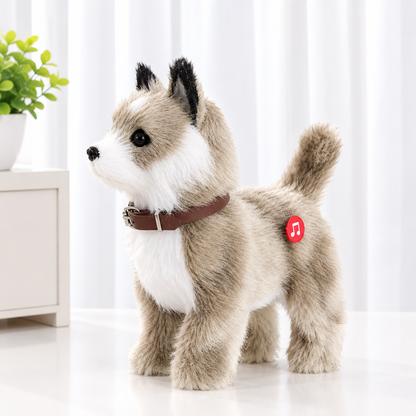 Interactive Walking Robot Puppy Toy – Barking Electronic Spotted Dog with Sound Control