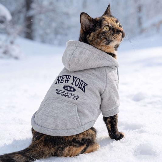 New York Pocket Dog Hoodie – Warm Graphic Pet Sweatshirt with Kangaroo Pouch and Hood for Cats Zapawzy