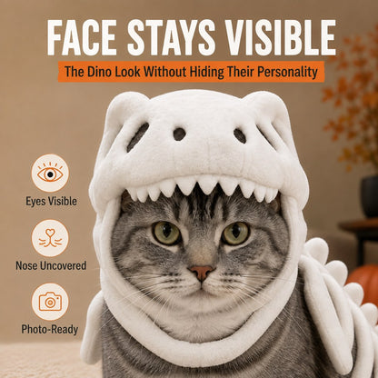 Dinosaur Skeleton Pet Costume – Halloween 3D Skull Hood Cat Cosplay Outfit