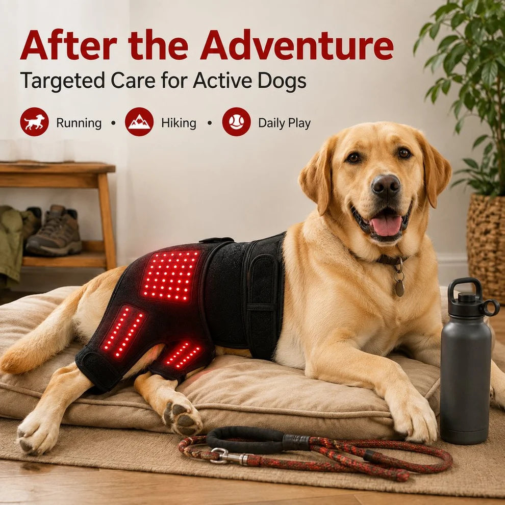 Dog Red Light Therapy Wrap – Adjustable Hip and Joint Recovery Brace for Targeted Circulation Support