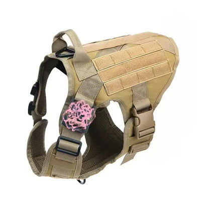 Tactical Control Dog Harness – Heavy-Duty Service Vest with Breathable Padded Handle and MOLLE Loop Panels