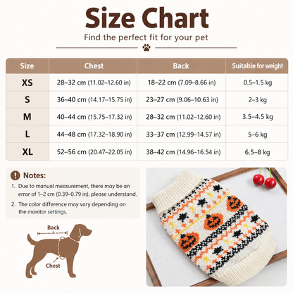 Cozy Pumpkin Dog Sweater – Halloween Pet Apparel with Turtleneck Collar for Cold-Weather Holiday Walks