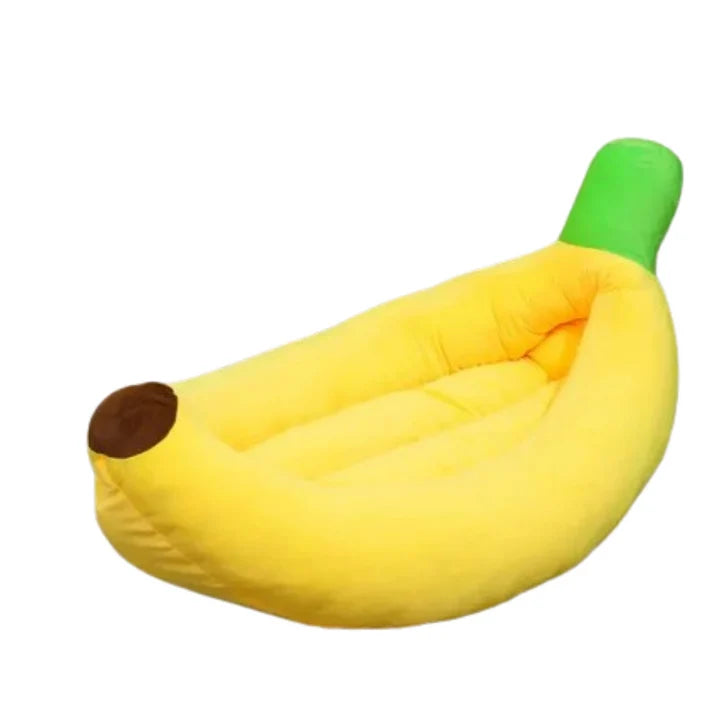 Novelty Banana Dog Bed – Peel-Design Pet Bolster Cushion for Lounging Cats and Dogs